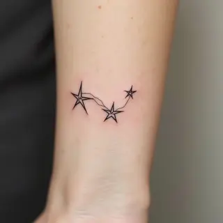 Delicate Constellation Fine Line Tattoo