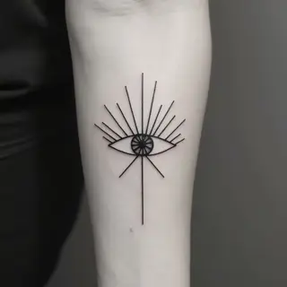 Minimalist Geometric Eye Tattoo Design