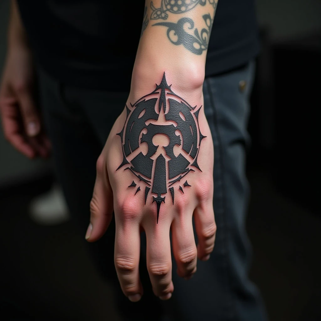 Subtle Strength: Pastel Biomechanical Tattoos for Men's Hands