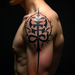 Bold XXL Black & Gold Calligraphy Tattoos for Men: Meaningful Designs