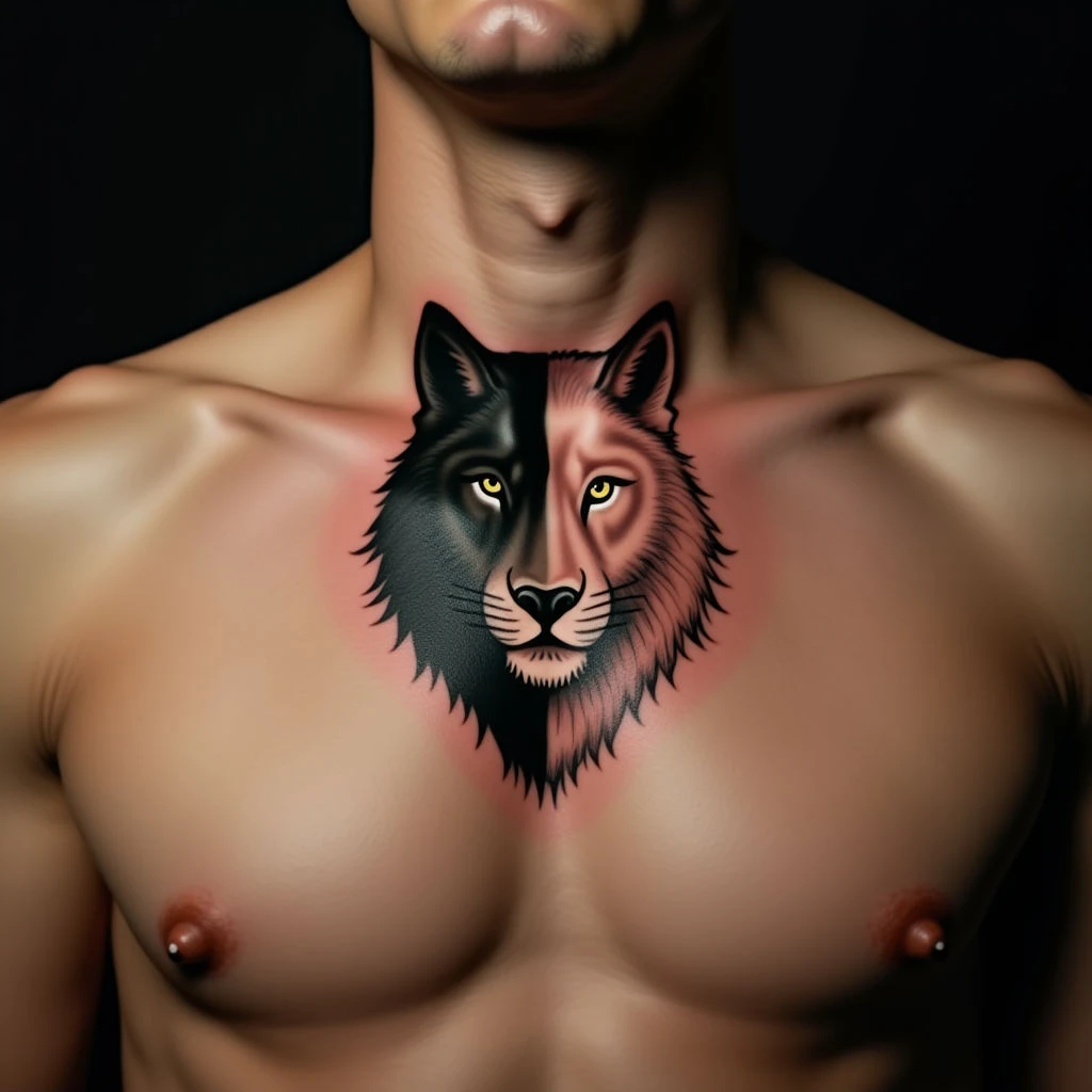 Half Wolf Tattoo Meaning & Design Inspiration (Collarbone)
