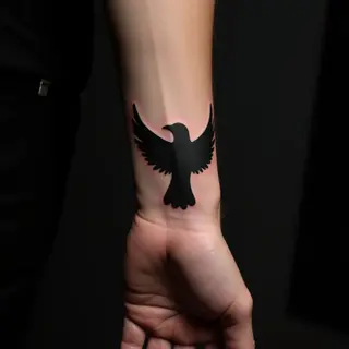Small Black Bird Wrist Tattoo: Meaning & New School Style