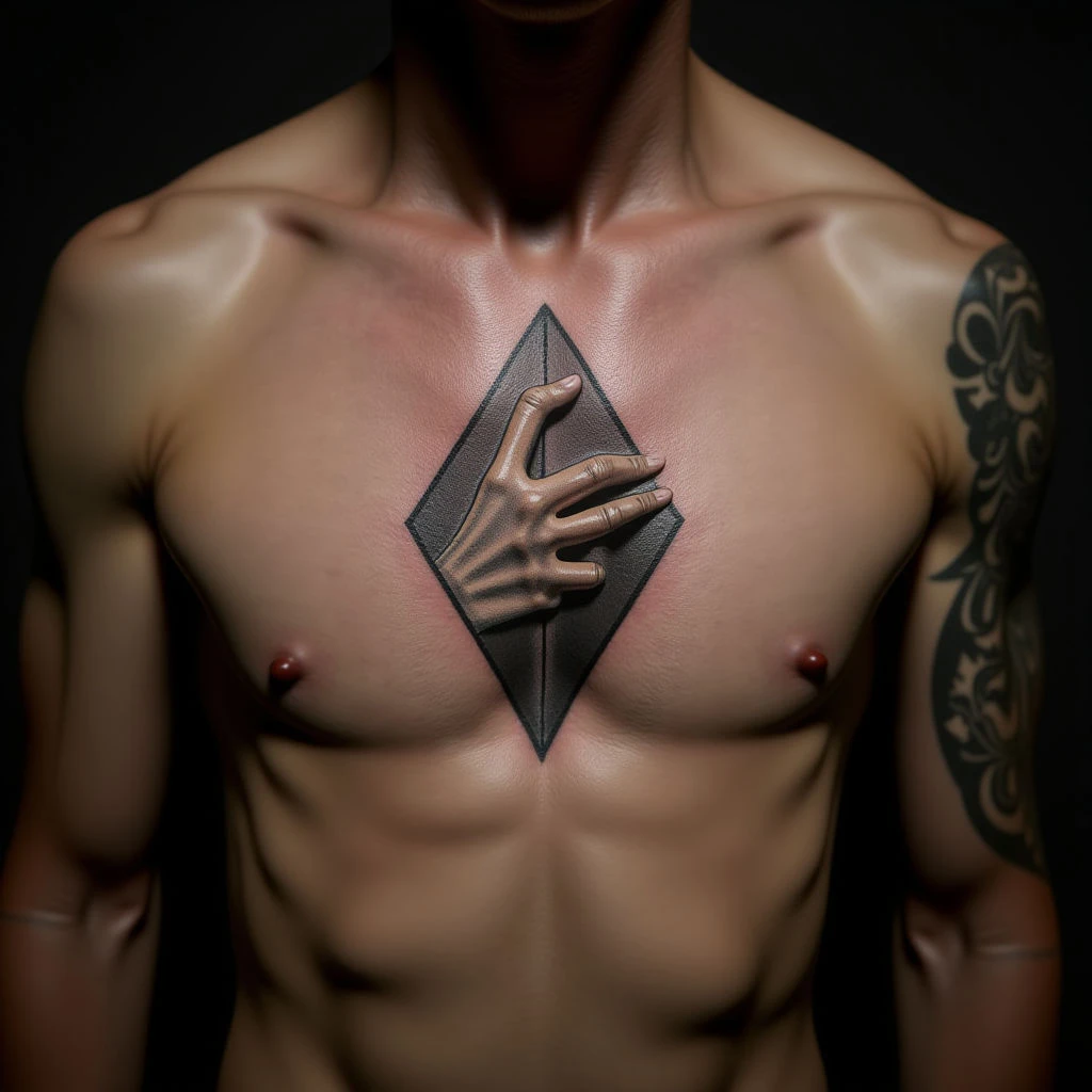 Skeleton & Human Hand Tattoo: A Meaningful Geometric Design