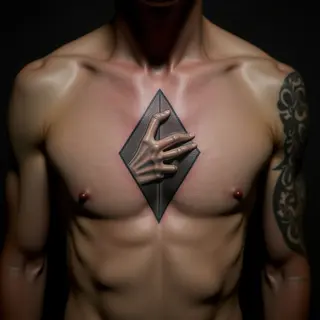 Skeleton & Human Hand Tattoo: A Meaningful Geometric Design