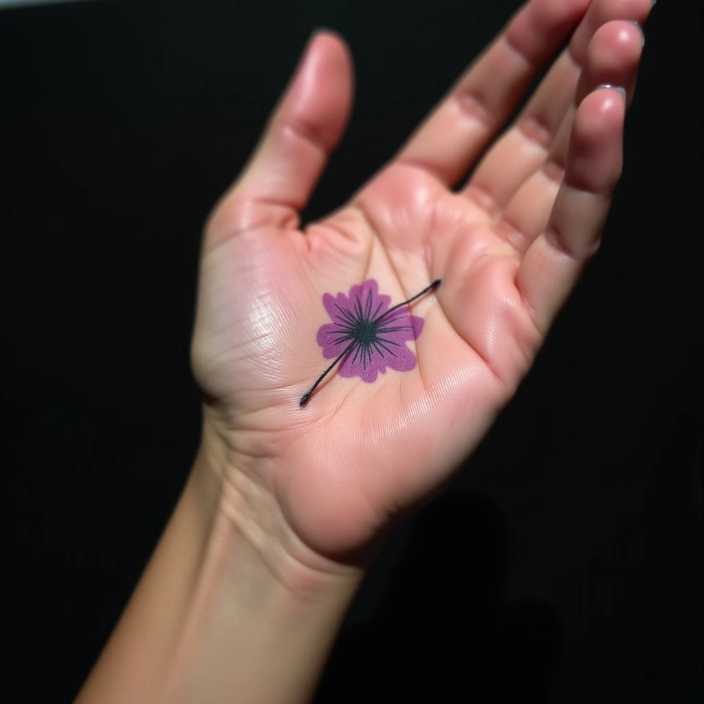 Delicate Watercolor Hand Tattoos for Girls: Meaningful Purple Designs