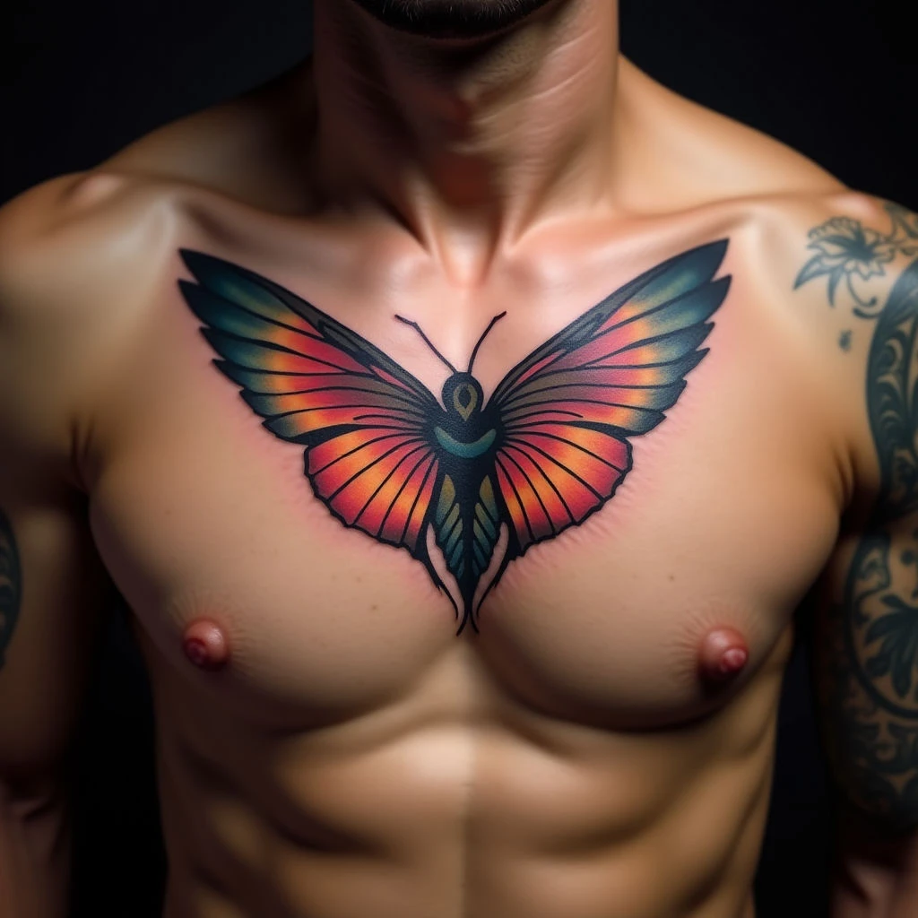 Watercolor Sternum Tattoos for Men: Meaningful Designs & Symbolism