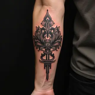 Classic Traditional Tattoo Design on Forearm