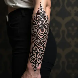 Intricate Tribal Sleeve Tattoo Design
