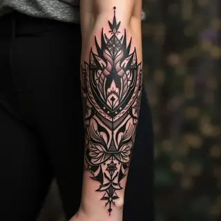 Intricate Tribal Forearm Tattoo Design