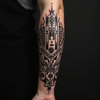 Intricate Tribal Forearm Tattoo Design