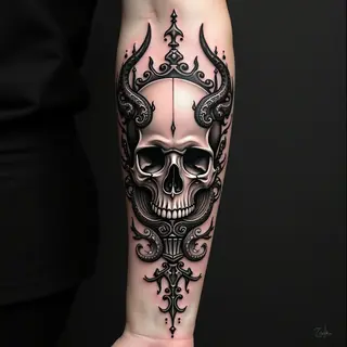 Gothic Skull Temporary Tattoos: Dark Art for Men
