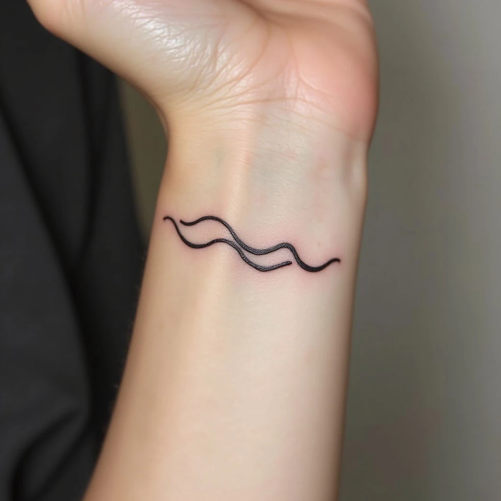 Minimalist Wave Tattoo Design