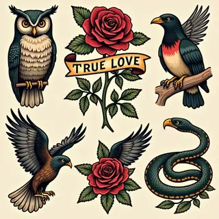 Classic American Traditional Flash Sheet Designs