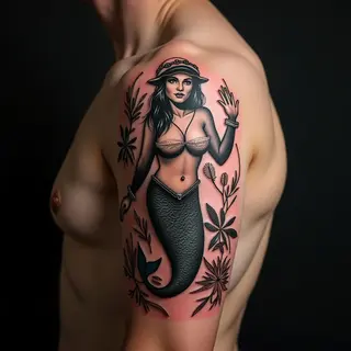 Sailor Jerry Mermaid Tattoo Inspiration for Your Shoulder