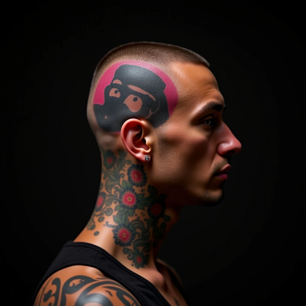Neon Trash Polka Head Tattoos: A Bold Fusion