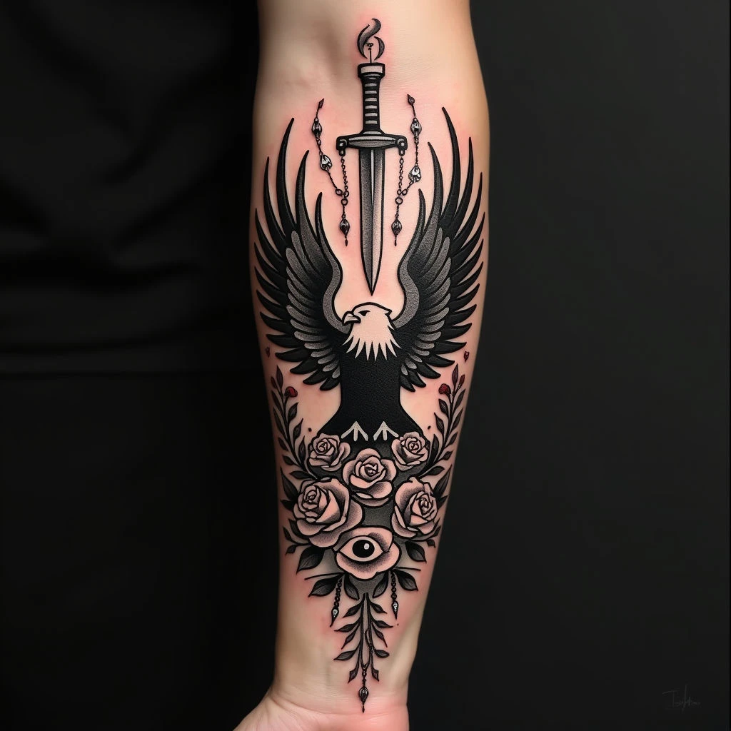 Traditional Eagle Tattoo Design Inspiration