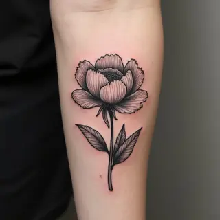 Traditional Flower Tattoo on Forearm