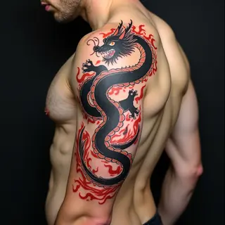 Traditional Japanese Dragon Tattoo Design