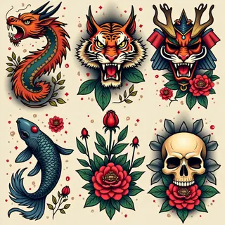Traditional Japanese Tattoo Design: A Collection of Strength and Spirit