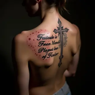 Powerful Violet Back Tattoos with Short Bible Verses