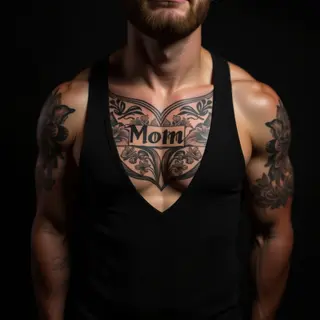Traditional Mom Tattoo for Men: A Bronze Tribute