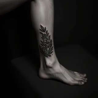 Unique Traditional Foot Tattoos in Monochrome