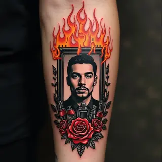 Burning Memories: A Traditional Tattoo Design