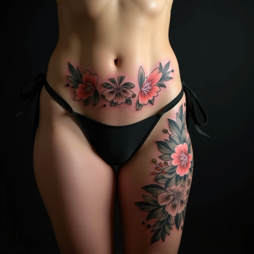Matching Traditional Thigh Tattoos with Deep Cultural Meaning