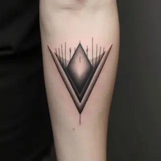 Optical Illusion Triangle Tattoo: Geometric Precision