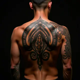 Maori Inspired Back Tattoos: Abstract Designs for Guys
