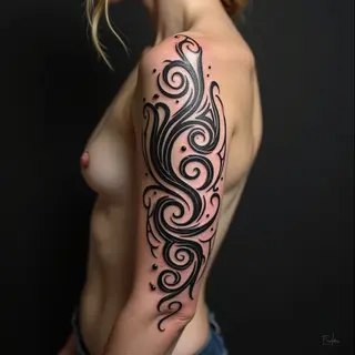 Dynamic Tribal Armband Tattoo Designs