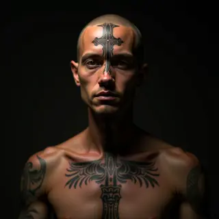 Copper Tribal Faith Tattoo with Cross - Meaning & Design Ideas