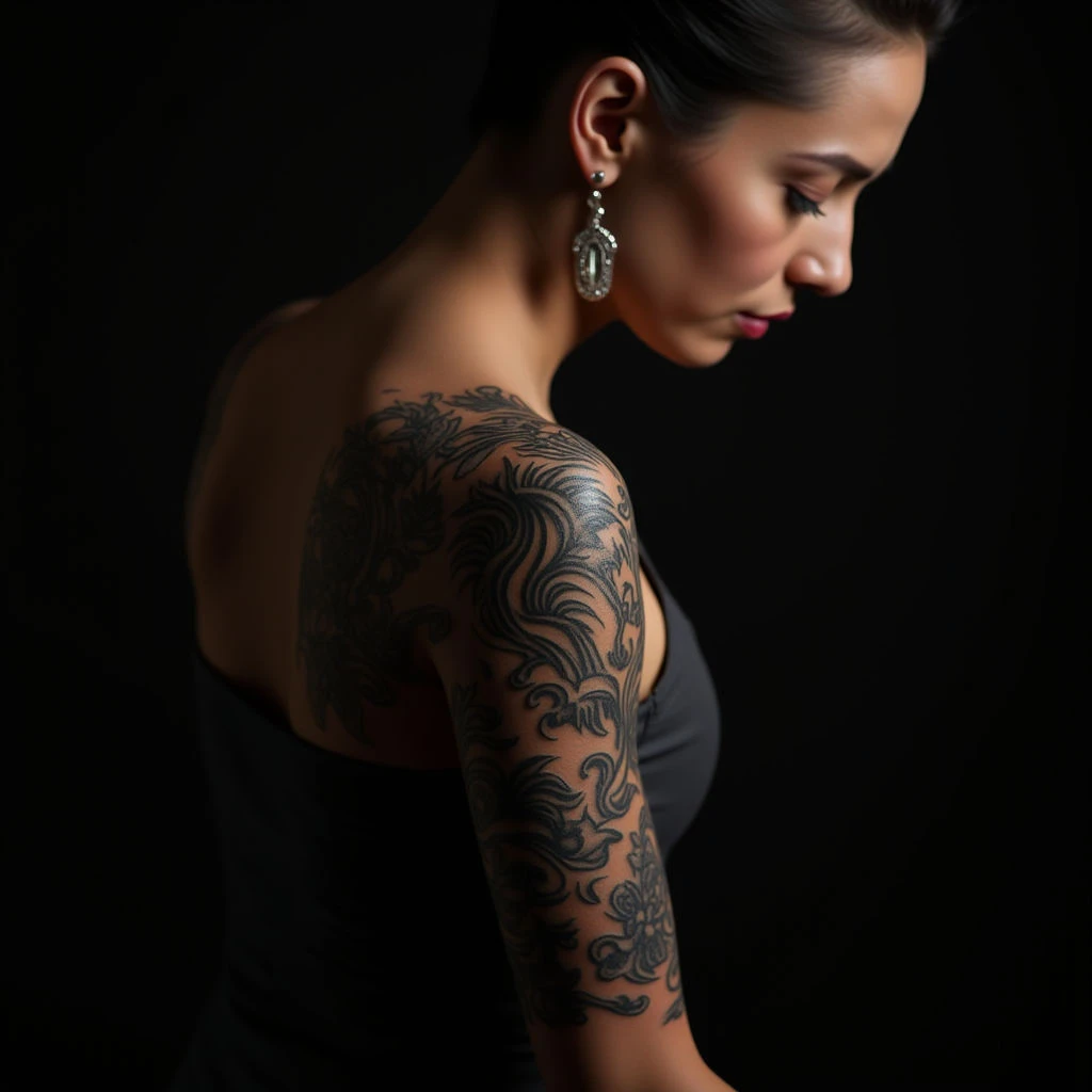 Exquisite African-Inspired Hand Sleeve Tattoos