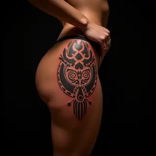 Powerful Samoan Thigh Tattoo Designs in Realism