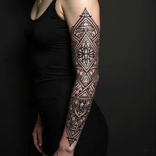 Intricate Tribal Sleeve Tattoo Design