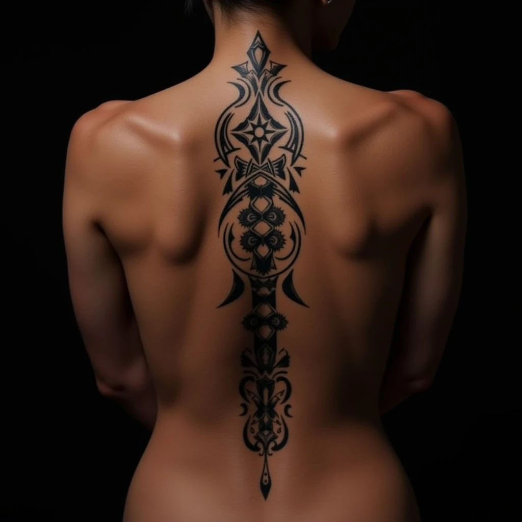Bronze Tribal Spine Cover-Up Ideas for Girls