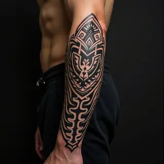 Intricate Tribal Forearm Tattoo Design