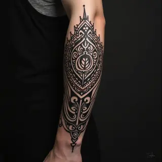 Dynamic Tribal Forearm Tattoo Design