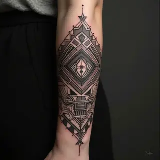 Intricate Tribal Forearm Tattoo Design