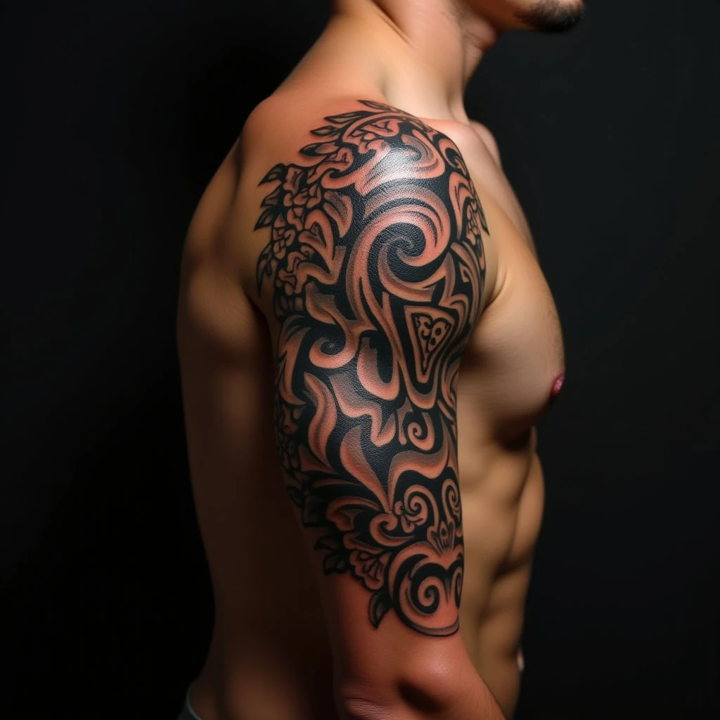 Polynesian Tribal Tattoos: Watercolor & Metallic Symbolism