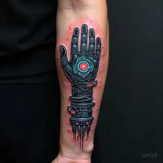 Unique Small Arm Tattoos for Women: Cyberpunk Visions