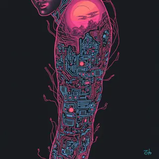 Unique Tattoo Designs for Women's Arms: A Cyberpunk Vision