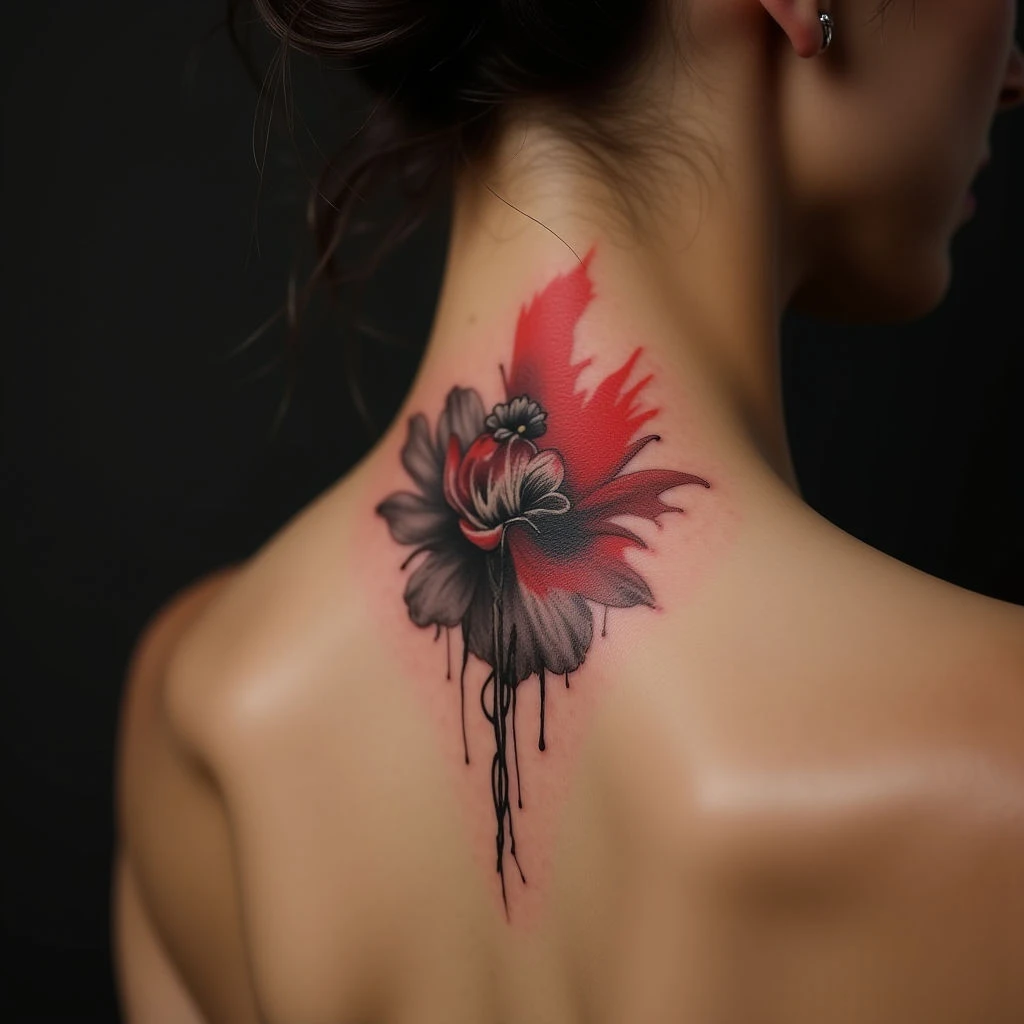 Small Watercolor Calligraphy Neck Tattoos: Elegant Designs