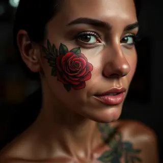 Watercolor Lover's Name Face Tattoos: Placement & Meaning