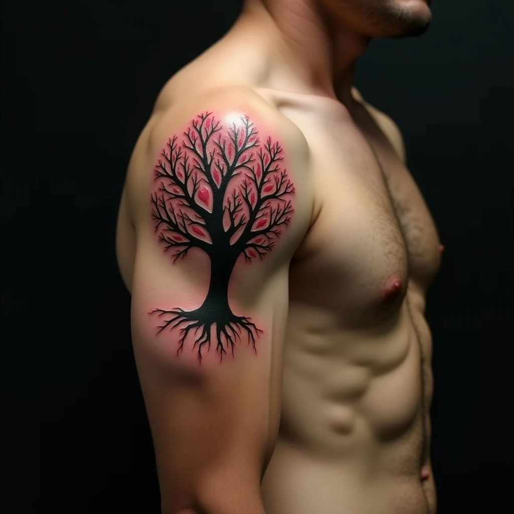 Watercolor Family Tree Tattoos for Guys on the Wrist