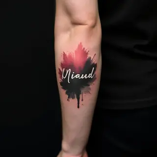 Watercolor Lettering Tattoos for Guys: Forearm Inspiration