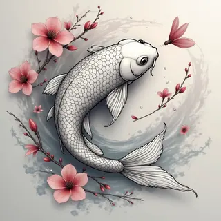 White Koi Fish Tattoo: Meaning & Symbolism in Dotwork