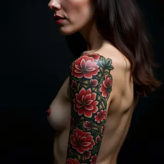 Meaningful Women's Sleeve Tattoos: Linework Designs & Symbolism