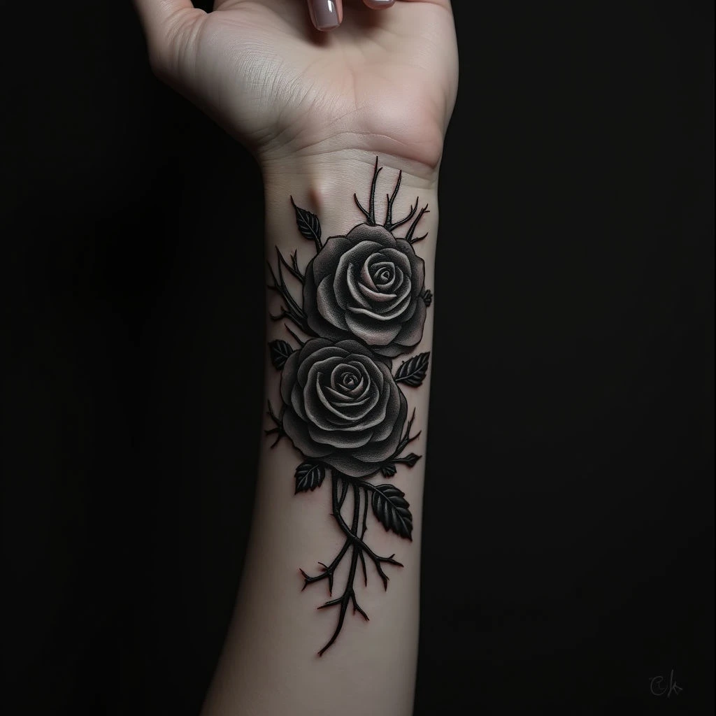 Dark & Bold Wrist Cover Up Tattoos for Women