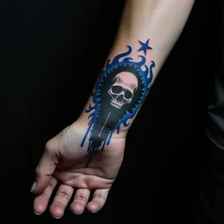 Unique Gothic Forearm Tattoos: Small & Blue Wrist Designs
